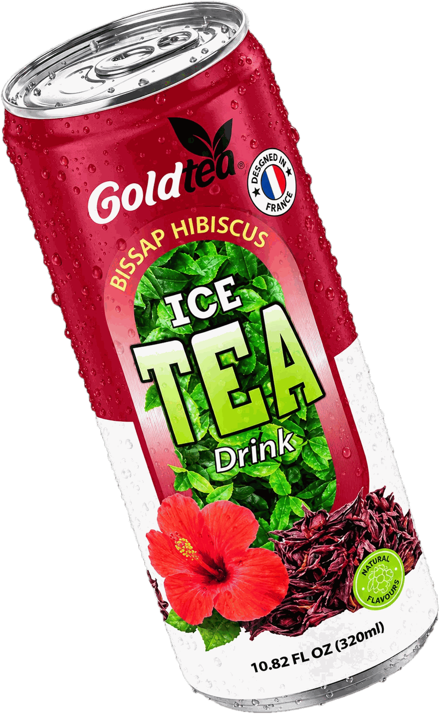 Canette Gold Tea Bissap, 320 ml, importée par JSOI